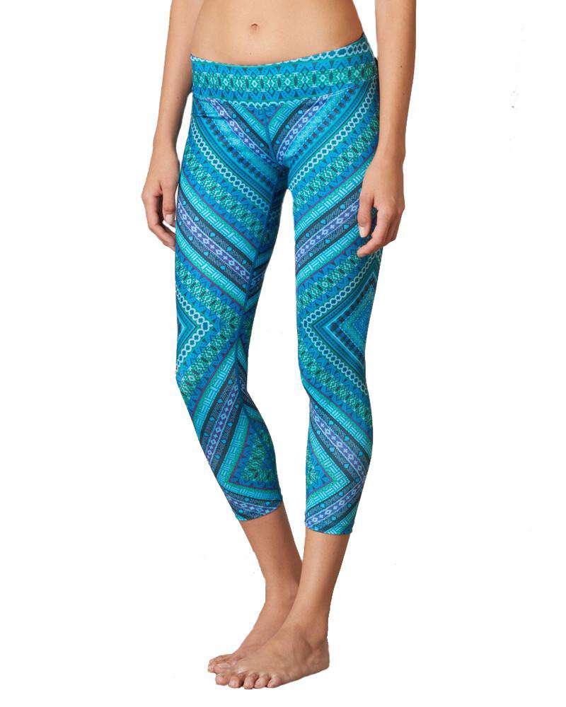 prana blue patterned leggings